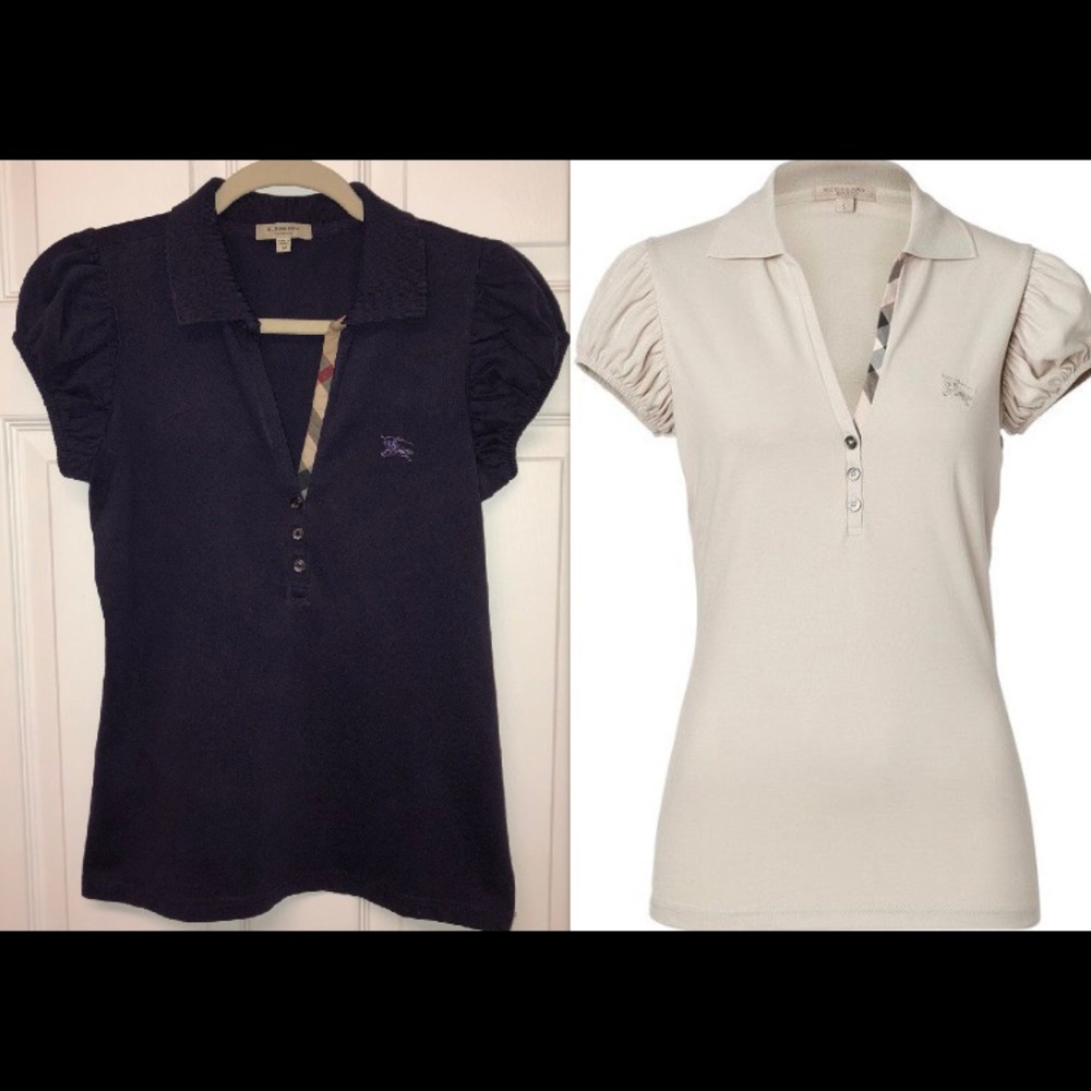 Burberry Brit Trench Cotton Puff Sleeve Polo